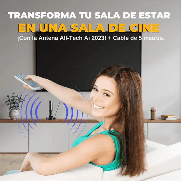 Antena HDTV 4K Universal TV™ UltraHD | +1000 Programas Gratis + Base Magnética Regalo 🎁