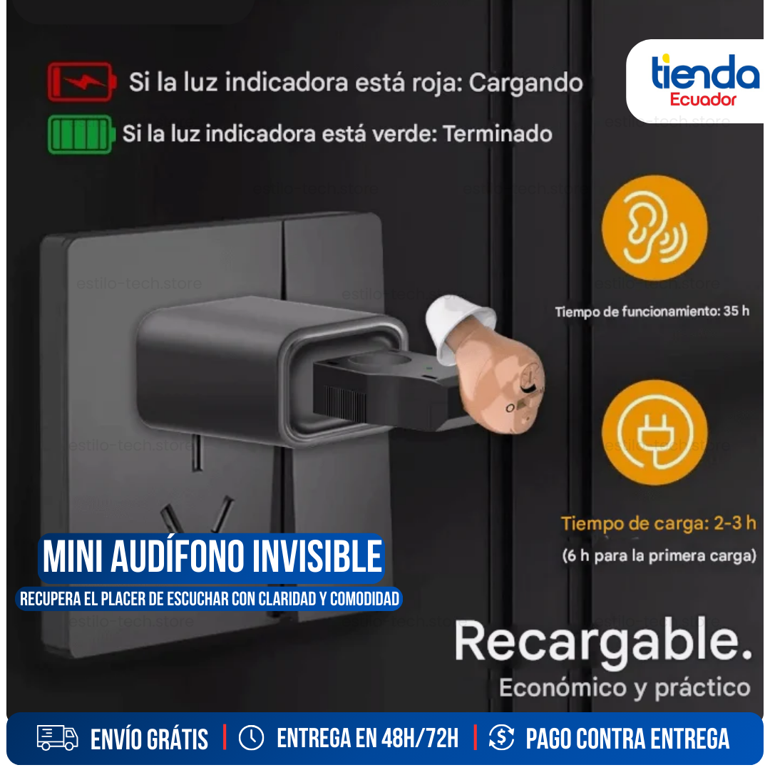¡RECUPERA LA CLARIDAD DEL SONIDO CON ESTE AUDÍFONO INVISIBLE Y RECARGABLE!