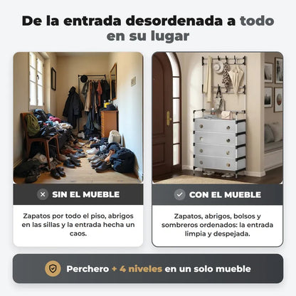 PERCHERO Y ZAPATERA 4 NIVELES