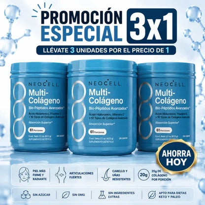 Compra 1 y Recibe 2 - NeoCell Multi-Colágeno | Piel Firme, Cabello Fuerte y Articulaciones