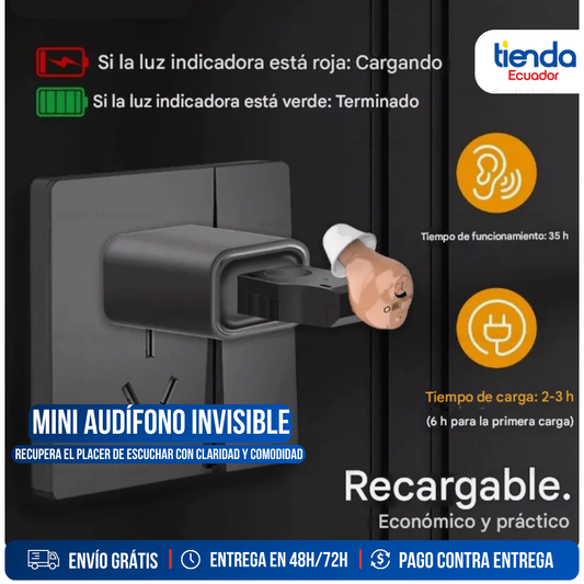 ¡RECUPERA LA CLARIDAD DEL SONIDO CON ESTE AUDÍFONO INVISIBLE Y RECARGABLE!