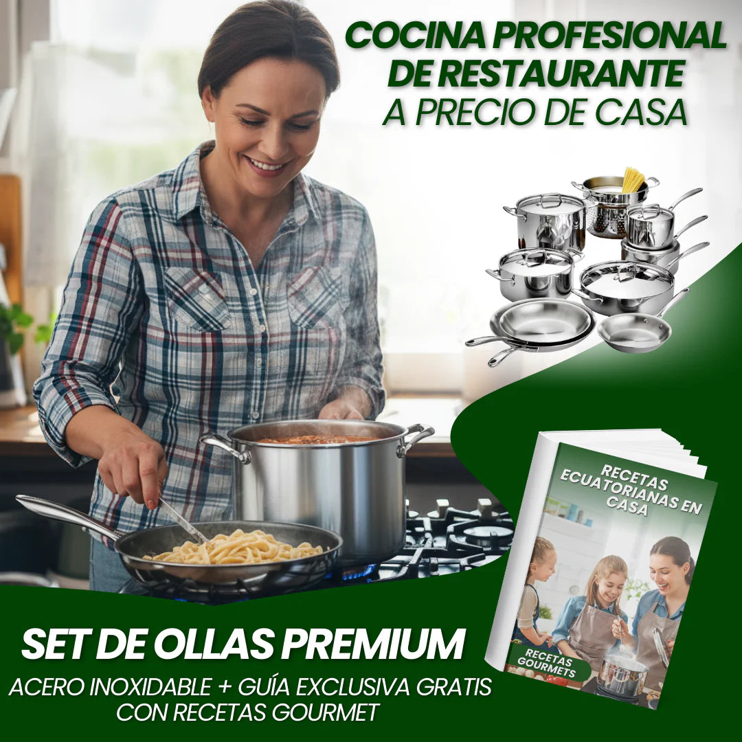 SET DE OLLAS PREMIUM: COMPRA Y RECIBE GRATIS 10 ARTÍCULOS - SOLO HOY HASTA 23:59!!